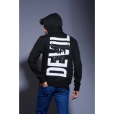 Devil Printed Black Hoodie for Men L