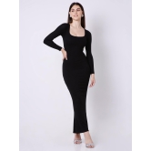 Built in Bra And Shapewear Black Full Sleeves Dress