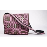  Retro Checkered Canvas Crossbody Bag with Adjustable Strap