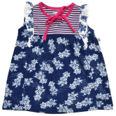 Allover Flower Print Navy Sleeveless Dress (94% Polyester 6% Elasthan)