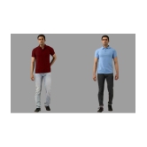 SKYRISE - Multicolor Cotton Blend Slim Fit Men's Polo T Shirt ( Pack of 2 ) - None