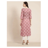 Juniper - Pink Cotton Womens Jacket Style Kurti ( Pack of 1 ) - XS