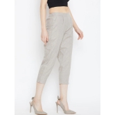 Women Grey Relaxed Pleated Cigerette Trousers