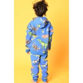 DINOSAUR FLEECE HOODIE SWEATSHIRT - BLUE-5-6 YEARS / 1N / BLUE