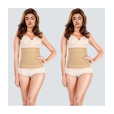 SELETA - Beige women shapewear Cotton Womens Waist Cincher ( Pack of 2 ) - None