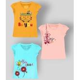 Naughty Ninos - Multicolor Cotton Girl's T-Shirt ( Pack of 3 ) - None