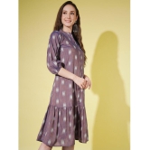 gufrina Rayon Printed Midi Womens A-line Dress - Purple ( Pack of 1 ) - None