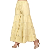 Women Gold-Toned Flared Handloom Palazzos