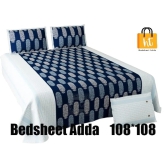 Bedsheet Adda-Super Mega King Size  King Size(108*108 in)-Pure Cotton Sanganeri Printed Jaipuri  Double Bedsheet With 2 Matching Pillow Covers-RJ-14-03-(108*108)-HT8306