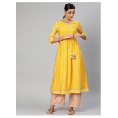 Alena - Yellow Chanderi Women's Angrakha Kurti - XXL