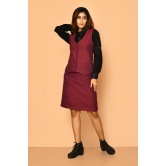 Serena handloom rounded V-neck women's cotton jacket