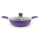 Softel Designer Induction Base Cookware Set with Glass Lid and SS Lid | Set of 5 Pcs | Purple