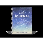 Personalised Blue Cream Star Sky Watercolor Spiral Journal-Unruled