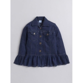 DKGF Fashion - Dark Blue Denim Girls Denim Jackets ( Pack of 1 ) - None