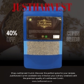 JustHarvest Cumin Seeds, Whole Jeera, 200g, No Artificial Colours or Preservatives, Sortex Cleaned