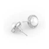 gilher White Stud Earrings ( Pack of 1 ) - White