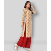 haya fashion - Beige Straight Rayon Women's Stitched Salwar Suit ( Pack of 1 ) - S