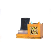 Mango Wood Pen Stand With Card & Mobile Holder