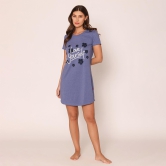 Women Cotton Sleepshirt - Denim Blue Denim Blue S