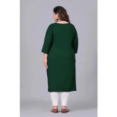 Preksha Rayon Embroidered Straight Womens Kurti - Green ( Pack of 1 ) - None