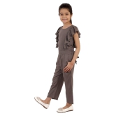 Kids Cave - Grey Rayon Girls Jumpsuit ( Pack of 1 ) - None