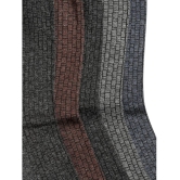 Texlon Woollen Mens Self Design Multicolor Mid Length Socks ( Pack of 5 ) - Multicolor