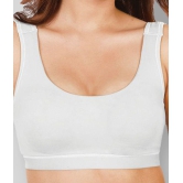 Dermawear White Poly Cotton Solid Sports Bra - XL