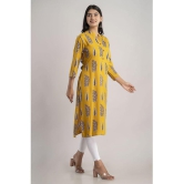 MAUKA - Yellow Rayon Womens Straight Kurti ( Pack of 1 ) - None