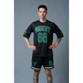 Go Devil 66 (in Green) Printed Black Polyester Co-ord Set for Men M