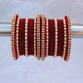 Elegant Alloy Bagdi Velvet Golden Moti Bangles for Women | Women Bagdi bangles | Fashion, Ethnic and Wedding bangles | Bangles for Girls | Bangles Set for Women Traditional