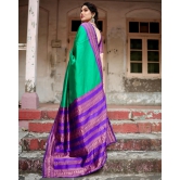 Pure Silk Saree Weaved With Zari Comes With Heavy Banarasi Brocade Blouse