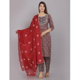 HIGHLIGHT FASHION EXPORT - Maroon Straight Cotton Women's Stitched Salwar Suit ( Pack of 1 ) - None