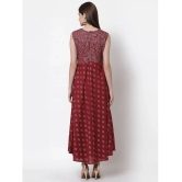 Kbz Cotton Maroon Fit And Flare Dress - Single - M