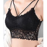 Nizvira - Black Lace Lightly Padded Womens Bralette ( Pack of 1 ) - 30A