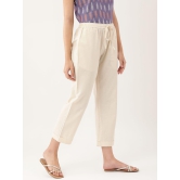 White Cotton Ankle Length Palazzo - Trouser