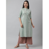 Divena - Green Cotton Womens Straight Kurti ( Pack of 1 ) - None