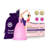 Mom & World Reusable Menstrual Cup For Women, 100% Medical Grade Silicone, Odor and Rash Free, No leakage (Large) x Pack of 2