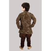 Coxxup Brown Silk Blend Boys Sherwani ( Pack of 1 ) - None