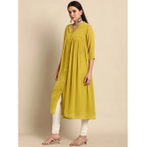 Janasya - Yellow Chiffon Womens Front Slit Kurti ( Pack of 1 ) - None