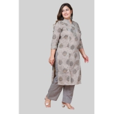 miravan - Grey Straight Cotton Womens Stitched Salwar Suit ( Pack of 1 ) - None