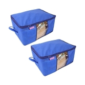 Prettykrafts Underbed Storage Bag, Storage Organizer, Blanket Cover with Side Handles (Set of 2 pcs)