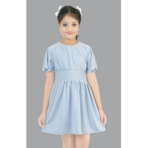 Coxxup Light Blue Crepe Girls Frock ( Pack of 1 ) - None