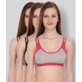 Elina - Multicolor Cotton Non - Padded Womens Everyday Bra ( Pack of 3 ) - 34B