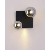 Hdc 2 Light Smoke Glass Modern Double Head Wall Light