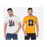 CHOZI Cotton Blend Regular Fit Printed Half Sleeves Mens T-Shirt - Multicolor ( Pack of 2 ) - None