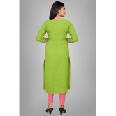 haya fashion - Green Rayon Women's Straight Kurti ( Pack of 1 ) - None