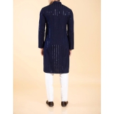 Blue Sequins Embroidery Chikankari Kurta