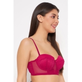 Clovia Pack of 1 Lace Womens Bralette Bra ( Red ) BR2000R04 - None