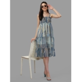 gufrina Rayon Printed Midi Womens Fit & Flare Dress - Blue ( Pack of 1 ) - None