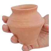 Mii Art Mitti Ka Kalash in Diwali (Material-Soil)(Size-10 Cm,Medium) 2pcs 2 Kalash Use in Diwali & Karvachoth for Puja.